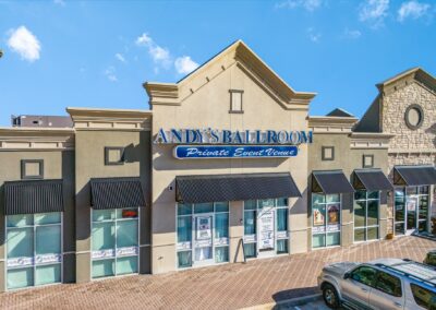 Storefront for Andy's Ballroom Private Event Venue in the Park Glen Summit shopping center in Fort Worth TX