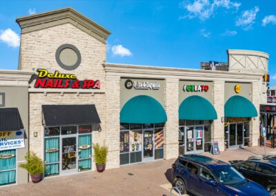 Storefronts for a variety of thriving businesses in the Park Glen Summit shopping center in Fort Worth TX