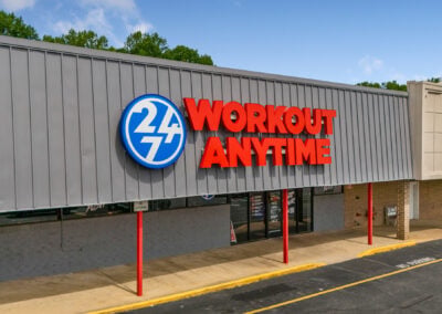 The Workout Anytime gym in the Centerview Plaza shopping center in China Grove NC