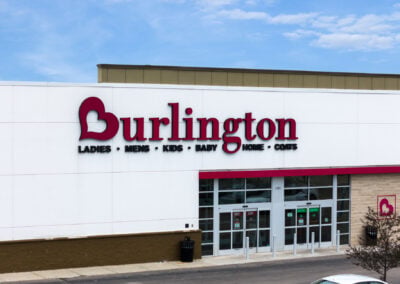 Storefront for the outparcel Burlington next to the High Ridge Center in Racine WI