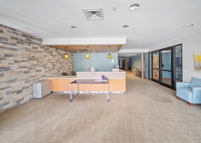 Main entrance to the Albion Data Center & Offices, a Tier II Data Center & Office building now available for lease in Albion NY