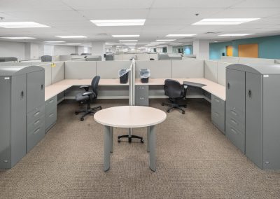 A sea of modern, excellent condition cubicles in the Albion Data Center & Offices, a Tier II Data Center & Office building now available for lease in Albion NY