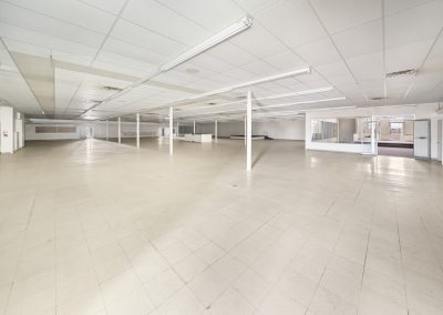 Inside view of the event space half of Lubbock Warehouse, a mixed-use property in Lubbock TX now available for lease