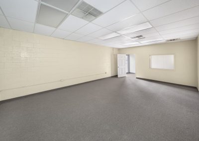 Inside view of the event space half of Lubbock Warehouse, a mixed-use property in Lubbock TX now available for lease