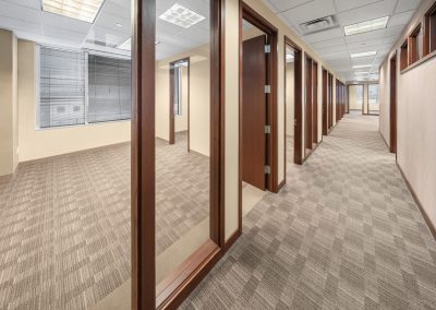 Interior of a premium office suite in Town Centre in downtown Cedar Rapids IA, an office building with space for lease!