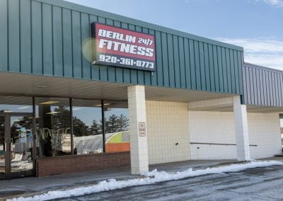 Berlin Fitness's storefront in the Greentree Mall shopping center in Berlin WI