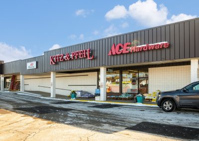 Storefront of the Kitz & Pfeil Ace Hardware shadow-anchoring the Greentree Mall in Berlin WI