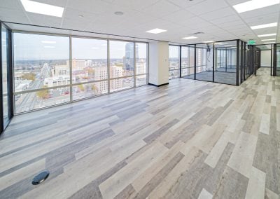 Interior of an available office suite for lease with an excellent finish-out in the Regions Tower/400 West Capitol building in Little Rock AR