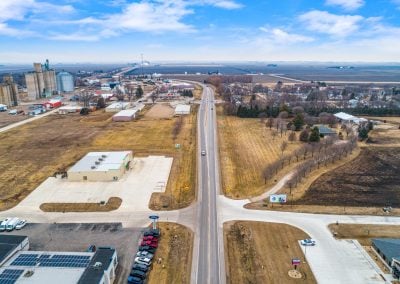 Aerial view of 970 US Hwy 18 in Britt IA, a freestanding Retail building now available for lease