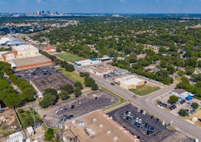 Aerial view of McCart Warehouse, a flex building located at 3605 McCart Ave in Fort Worth TX with flex/office/warehouse space for lease